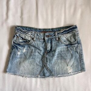 Vintage Billabong Denim Micro Mini Skirt Womens Sz 28 Coconutgirl surfercore